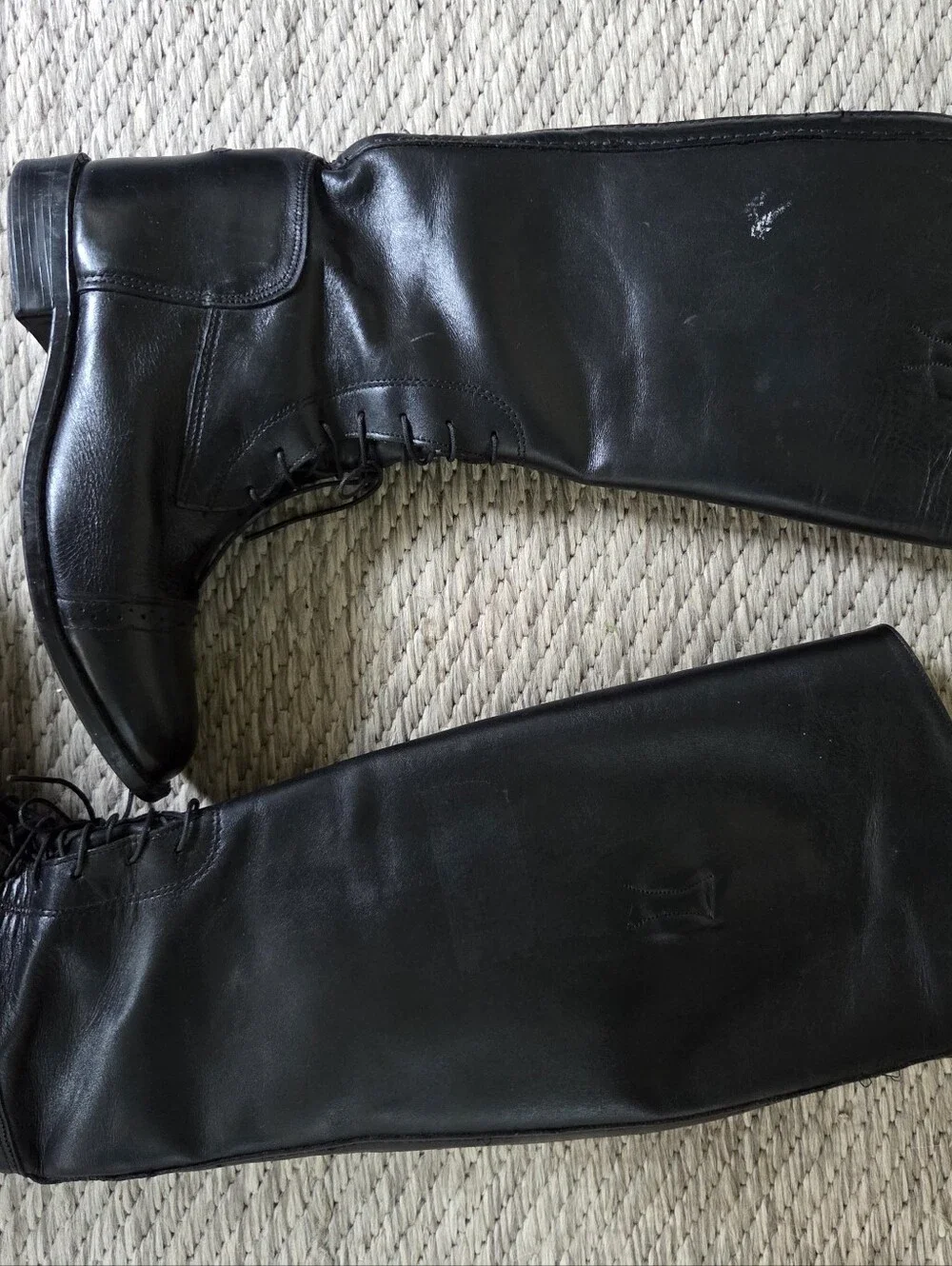 Black Leather Riding Boot 8.5